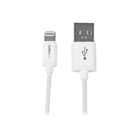 StarTech.com Cavo Connettore Lightning 8-pin Apple a USB di tipo Slim per iPhone / iPod / iPad da 1m - Bianco - Cavo Lightning 