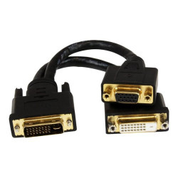 StarTech.com Cavo sdoppiatore DVI-I a DVI-D e HD15 VGA per thin client Wyse - Cavetto adattatore Y-Splitter DVI per doppio Moni