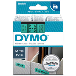 Nastro D1 standard 450190 - 12 mm x 7 mt - PL - nero/verde - Dymo