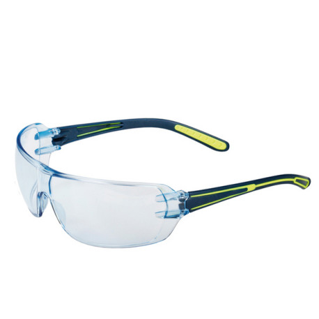 Occhiali detectabili Helium2 - policarbonato - monoblocco - trasparente/blu - Deltaplus
