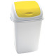 Pattumiera con coperchio basculante Rif - 44x33x68 cm - 50 L - bianco/giallo - Medial al