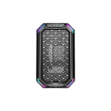 Antec Dark Cube - Cubo medio - micro ATX - pannello laterale finestrato (vetro temperato) - senza alimentazione - USB/Audio