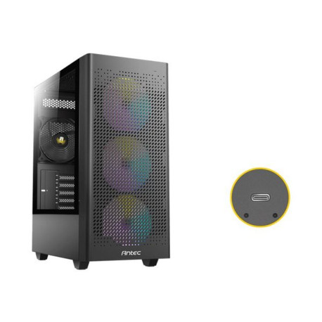 Antec NX Series NX500M - MT - ATX - pannello laterale finestrato (vetro temperato) - senza alimentazione - USB/Audio