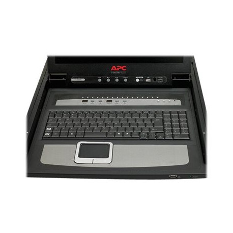 APC LCD Console - Console KVM con switch KVM - 16 porte - PS/2 - 17" - montabile in rack - VGA - nero - 1U - per P/N: AR3106SP,