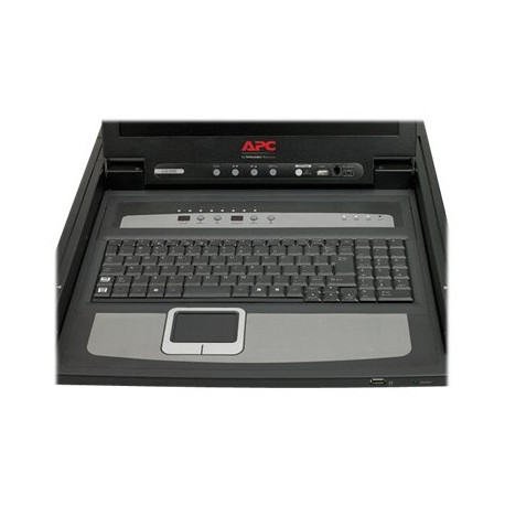 APC LCD Console - Console KVM con switch KVM - 8 porte - PS/2 - 17" - montabile in rack - VGA - nero - 1U - per P/N: AR3106SP, 