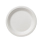 Piatto piano monouso Bio - rotondo - diametro 22 cm - cellulosa/canna da zucchero - bianco - Leone - conf. 50 pezzi