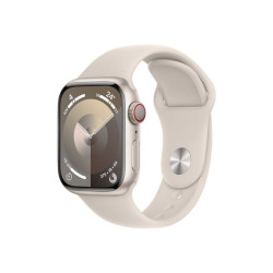 Apple Watch Series 9 (GPS + Cellular) - 41 mm - starlight aluminum - smartwatch con fascia sportiva - fluoroelastomero - starli