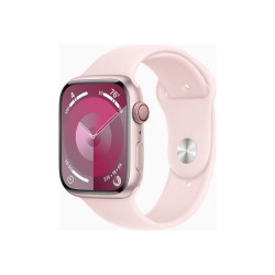 Apple Watch Series 9 (GPS + Cellular) - 45 mm - pink aluminum - smartwatch con fascia sportiva - fluoroelastomero - light pink 