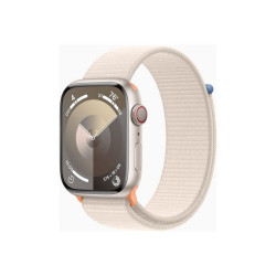 Apple Watch Series 9 (GPS + Cellular) - 45 mm - starlight aluminum - smartwatch con sport loop - nylon morbido a doppio strato 