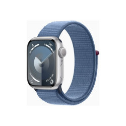 Apple Watch Series 9 (GPS) - 41 mm - alluminio argento - smartwatch con sport loop - nylon morbido a doppio strato - winter blu