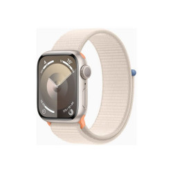 Apple Watch Series 9 (GPS) - 41 mm - starlight aluminum - smartwatch con sport loop - nylon morbido a doppio strato - starlight