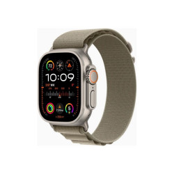 Apple Watch Ultra 2 - 49 mm - titanio - smartwatch con Alpine Loop - tessile - oliva - dimensione della fascia: L - 64 GB - Wi-