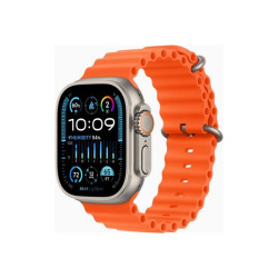 Apple Watch Ultra 2 - 49 mm - titanio - smartwatch con Ocean band - fluoroelastomero - arancione - dimensione del polso: 130-20