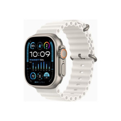 Apple Watch Ultra 2 - 49 mm - titanio - smartwatch con Ocean band - fluoroelastomero - bianco - dimensione del polso: 130-200 m