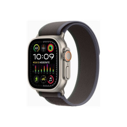 Apple Watch Ultra 2 - 49 mm - titanio - smartwatch con Trail Loop - nylon weave - blue/black - dimensione della fascia: S/M - 6