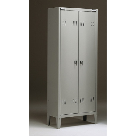 Armadio metallo - spogliatoio - 2 posti - 70x35x180 cm - grigio - Tecnical 2