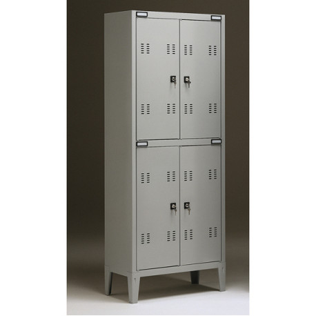 Armadio metallo - spogliatoio - 4 posti - 70x35x180 cm - grigio - Tecnical 2