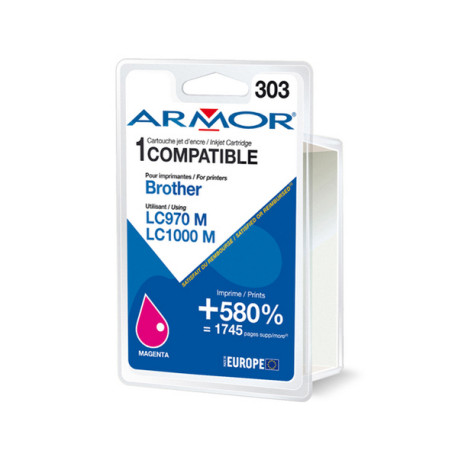 Armor - Cartuccia ink Compatibile  per Brother - Magenta - LC970/1000M - 10 ml