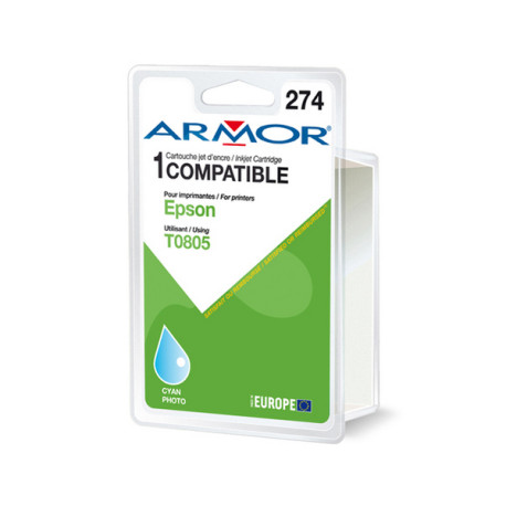 Armor - Cartuccia ink Compatibile  per Epson - Ciano chiaro - T080540 - 9,5 ml