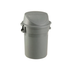 Bidone Maxipush - diametro 55,5 cm - altezza 78 cm - PPL - 80 L - grigio - Medial