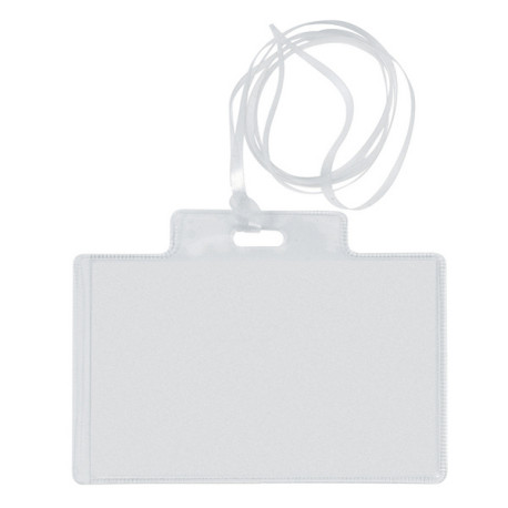 Portanome Pass 3EC - con cordoncino trasparente - 9,5 x 6 cm - PVC - Sei Rota - conf. 100 pezzi