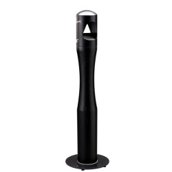 Posacenere da terra - a colonna - diametro 13 cm - H 101 cm - base 29 cm - inox nero - Medial