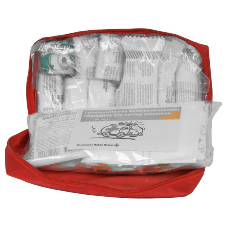 Astuccio di pronto soccorso per auto Soft Bag DIN 13164 2022 - 21,5 x 15 x 8,5 cm - rosso - PVS