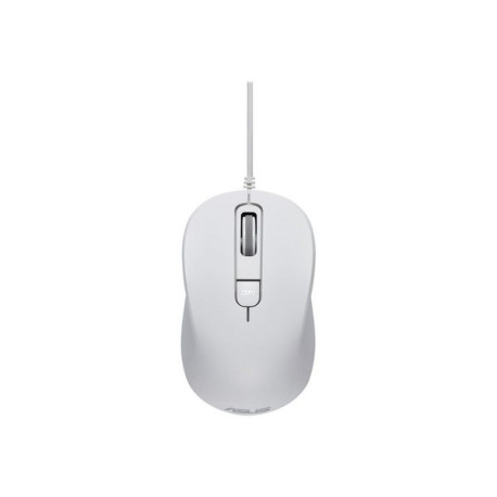 ASUS MU101C Blue Ray Silent - Mouse - per destrorsi e per sinistrorsi - ottica - 3 pulsanti - cablato - USB - bianco