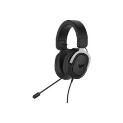 ASUS TUF Gaming H3 - Cuffie con microfono - dimensione completa - cablato - jack 3,5 mm - nero, argento