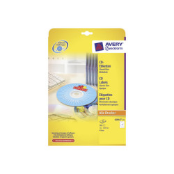 Avery CD/DVD Labels - Bianco - 117 mm round 50 etichette (25 foglio(i) x 2) etichette CD/DVD