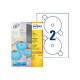 Avery Full Face CD/DVD Label - Bianco - 117 mm round 200 etichette (100 foglio(i) x 2) etichette CD/DVD