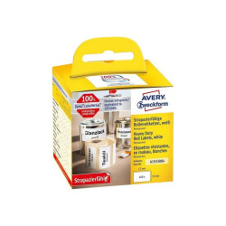 Avery Zweckform - Pellicola - adesivo permanente - bianco - 57 x 32 mm 400 etichette (1 rotolo(i) x 400) etichette