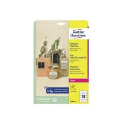 Avery Zweckform - Poliestere - frosted - micro-perforato - bianco - 50 x 50 mm 150 etichette (10 foglio(i) x 15) Etichette