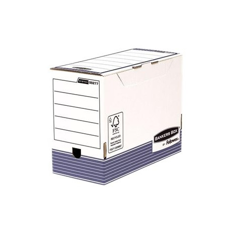 Bankers Box - Cartella a scatola - larghezza dorsale 150 mm - per A4 - bianco con banda blu