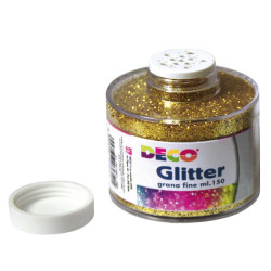 Barattolo Glitter - grana fine - 150ml -  oro - DECO