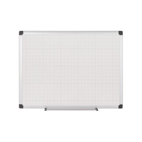 Bi-Office - Lavagna bianca - montabile a parete - 600 x 450 mm - acciaio laccato - non magnetico - grid - bianco