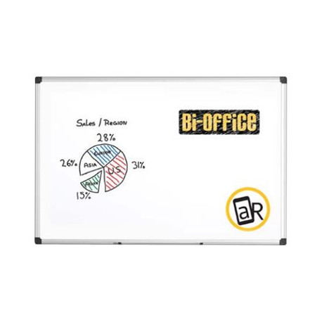 Bi-Office Maya - Lavagna bianca - montabile a parete - 600 x 450 mm - smaltata