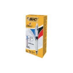 BIC 4 Colours 3+1HB - Combinazione penna a sfera a 3 colori e portamine - nero, rosso, blu, grigio - retrattile - con gomma (pa