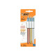 BIC 4 Colours Shine - Penna a sfera a 4 colori - 1 mm - medio - retrattile (pacchetto di 3)