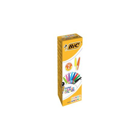 BIC Cristal Multicolor - Penna a sfera - colori assortiti - 1.6 mm (pacchetto di 20)