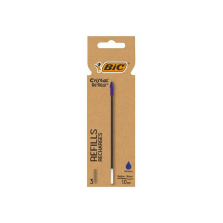 BIC Cristal Re'New - Refill - 1 mm - medio (pacchetto di 3)