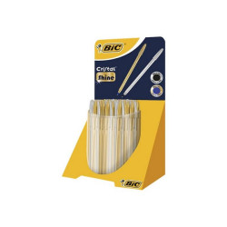 BIC Cristal Shine - Penna a sfera - nero, blu - 1 mm - medio (pacchetto di 40)