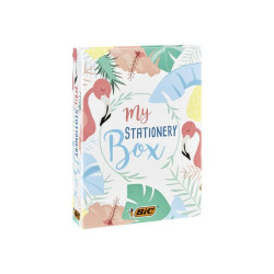 BIC My Stationery Box - Set penna a sfera, fineliner, evidenziatore e pennarello - colori assortiti - 25 pezzi