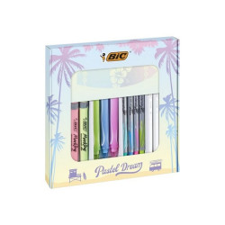 BIC Pastel Dream - Ballpoint pen, highlighter, gel pen, felt pen and notepad set - colori assortiti - 16 pezzi