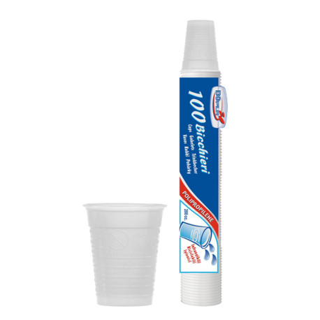 Bicchieri - monouso - 200 ml - bianco - Dopla - conf. 100 pezzi