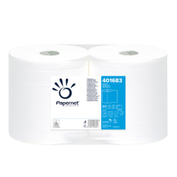 Bobina asciugatutto - 2 veli - goffratura a onda -  diametro 22,4 cm - 21 gr - 23,4 cm x 137 mt - bianco - Papernet