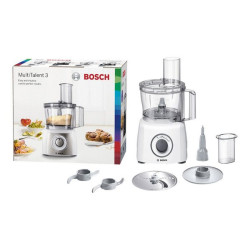 Bosch MultiTalent 3 MCM3100W - Frullatore per alimenti - 800 W - bianco/grigio