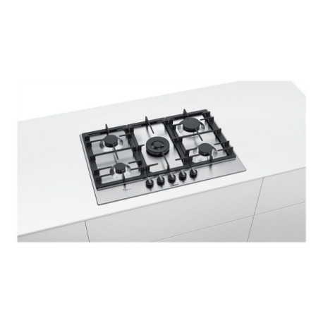 Bosch Serie 6 PCQ7A5B90 - Piano cottura a gas - 5 piastre - Nicchia - larghezza: 56 cm - profondità 48 cm - acciao inox - accia