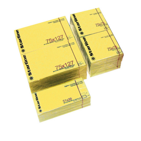 Blocchetto biglietti adesivi - giallo - 50 x 40mm - 70gr - 100 fogli - Starline