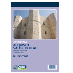 Blocco distinta acquisto carte valori - 50/50 copie autoricalcanti - 21,5 x 14,8 cm -DU1649C0000 - Data Ufficio